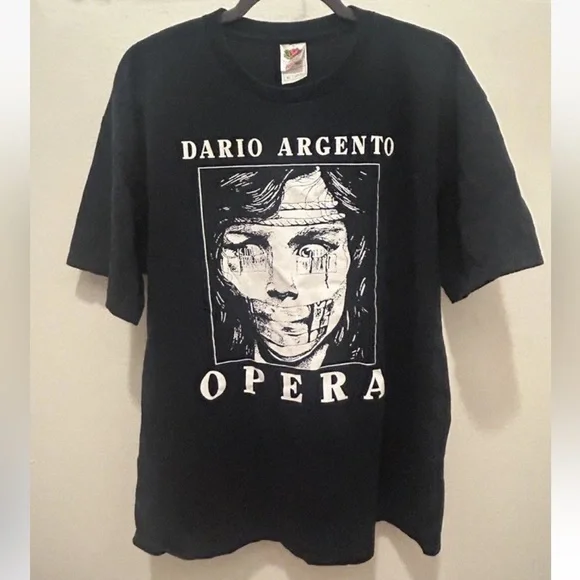 Vintage OPERA ARGENTO Italian Horror Movie 80s T Shirt Tee Black VTG RARE